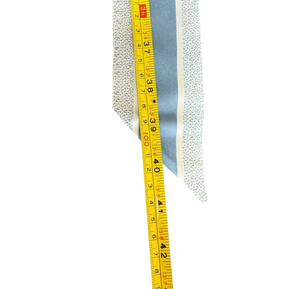 Christian Dior Elegant Blue/White Silk Mitzah Scarf New Luxury Floral - Picture 10 of 14